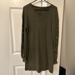 Pearl sleeved sweater dress
